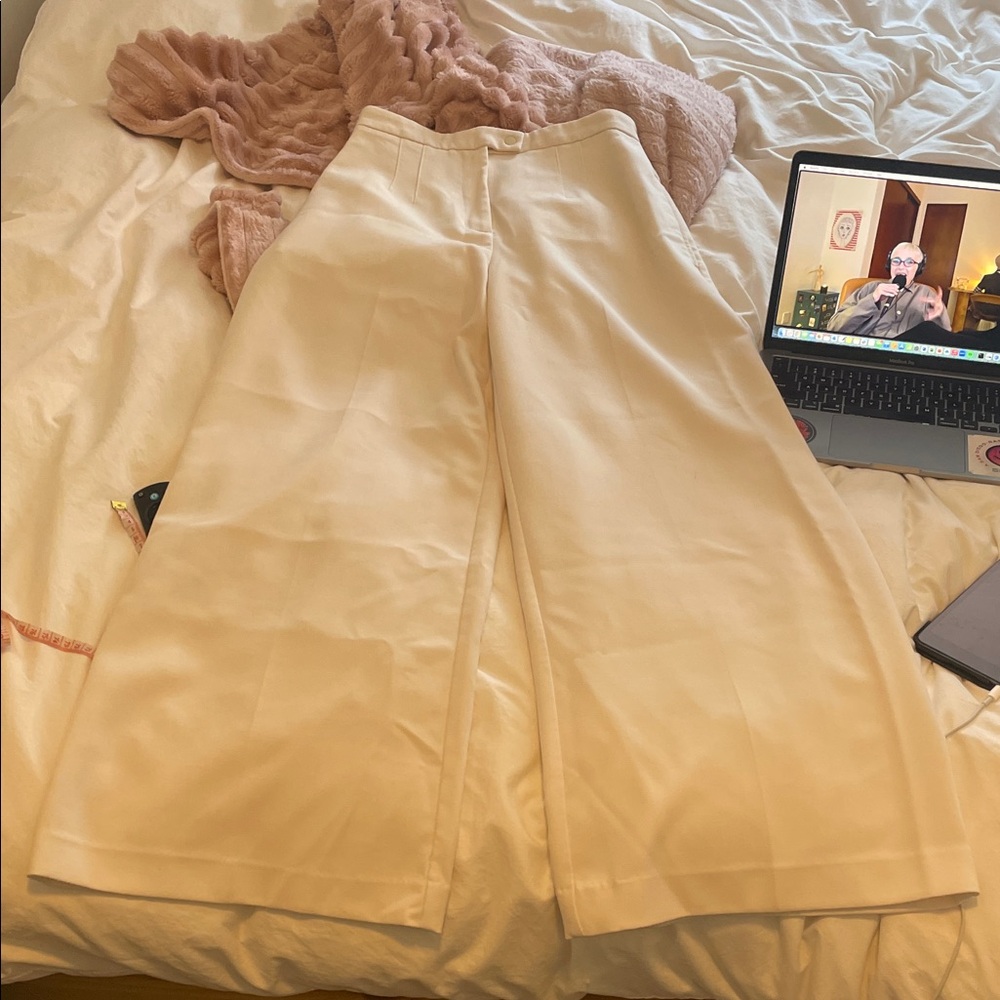 OAK + FORT Cream Wide Leg Pants